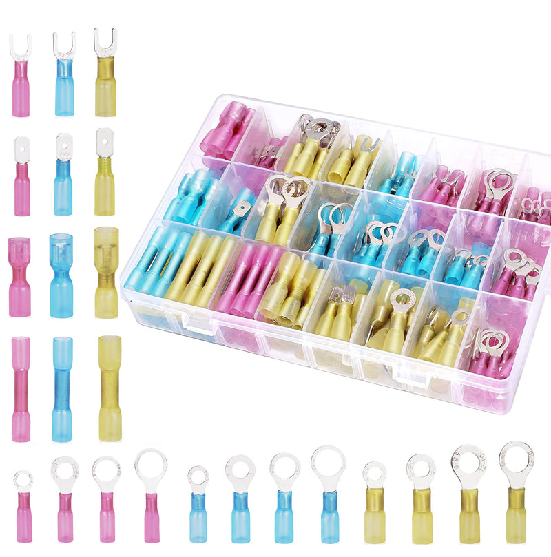 Ginsco 250pcs Heat Shrink Wire Connector DIY Kit Waterproof Marine Automotive Terminals Set - NewNest Australia