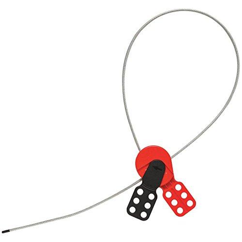 Lockout Safety Supply 7289 Cable Lockout Hasp with 3' Cable, Red/Black - NewNest Australia