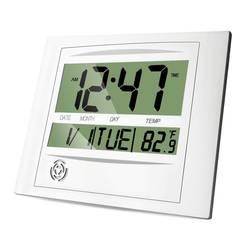 NewNest Australia - HeQiao Brushed Aluminum Digital Wall Clocks with Date (Luxury Silver) 