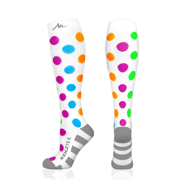 NEWZILL Medical Compression Socks for Women & Men Circulation 20-30 mmHg 1 I 3 Pairs Best for Running Nursing Hiking Travel Polka Dot Small - NewNest Australia
