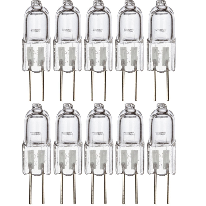 Simba Lighting Halogen G4 T3 10 Watt 120lm Bi-Pin Bulb (10 Pack) 12 Volt A/C or D/C for Accent Lights, Under Cabinet Puck Light, Chandeliers, Track Lighting, 10W 12V 2 Pin JC Warm White 2700K Dimmable 10.0 Watts - NewNest Australia