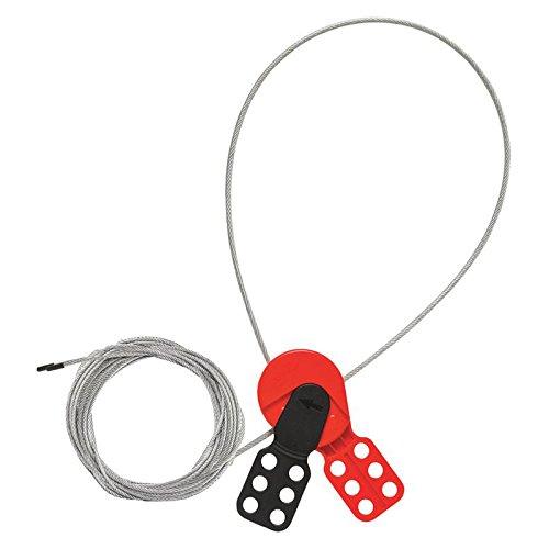 Lockout Safety Supply 7292 Cable Lockout Hasp with 15 'Cable, Red/Black - NewNest Australia