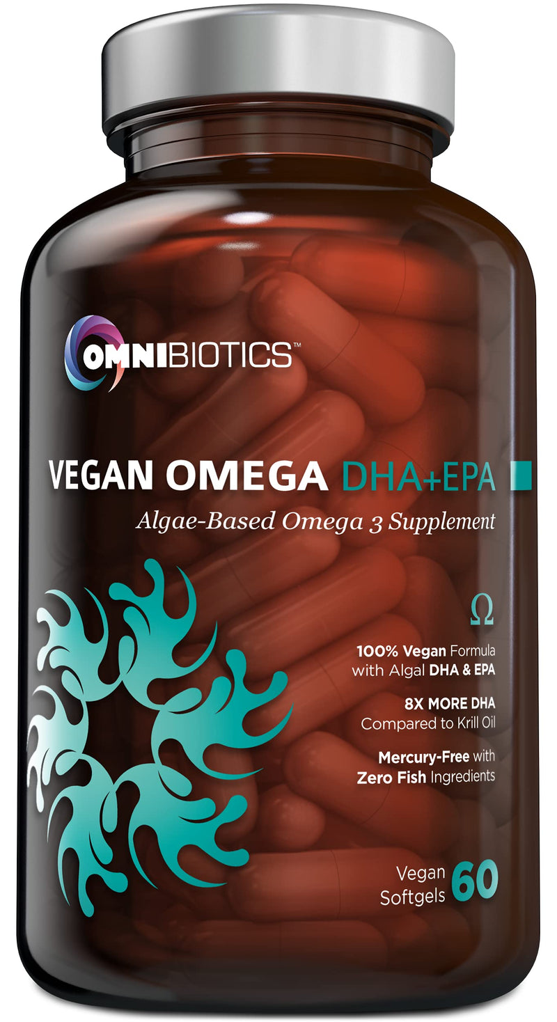 Vegan Omega DHA+EPA | MD-Certified Prenatal DHA with EPA | 8X More DHA Than Krill Oil! Fish-Free Omega Essential Fatty Acids - Algal Omega-3, Omega-6, DHA, EPA - NewNest Australia