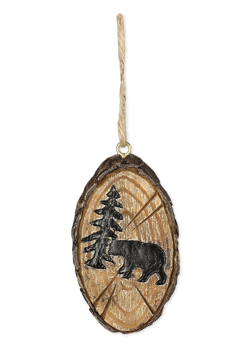 NewNest Australia - Slifka Sales Co. Wood Bark Look Forest Bear Lodge Hanging Ornament 