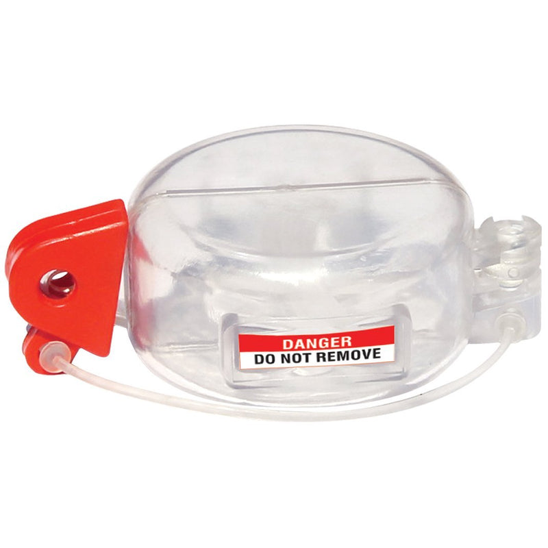 Lockout Safety Supply 7253 Push Button Lockout-Electrical Panels, Clear/Red - NewNest Australia