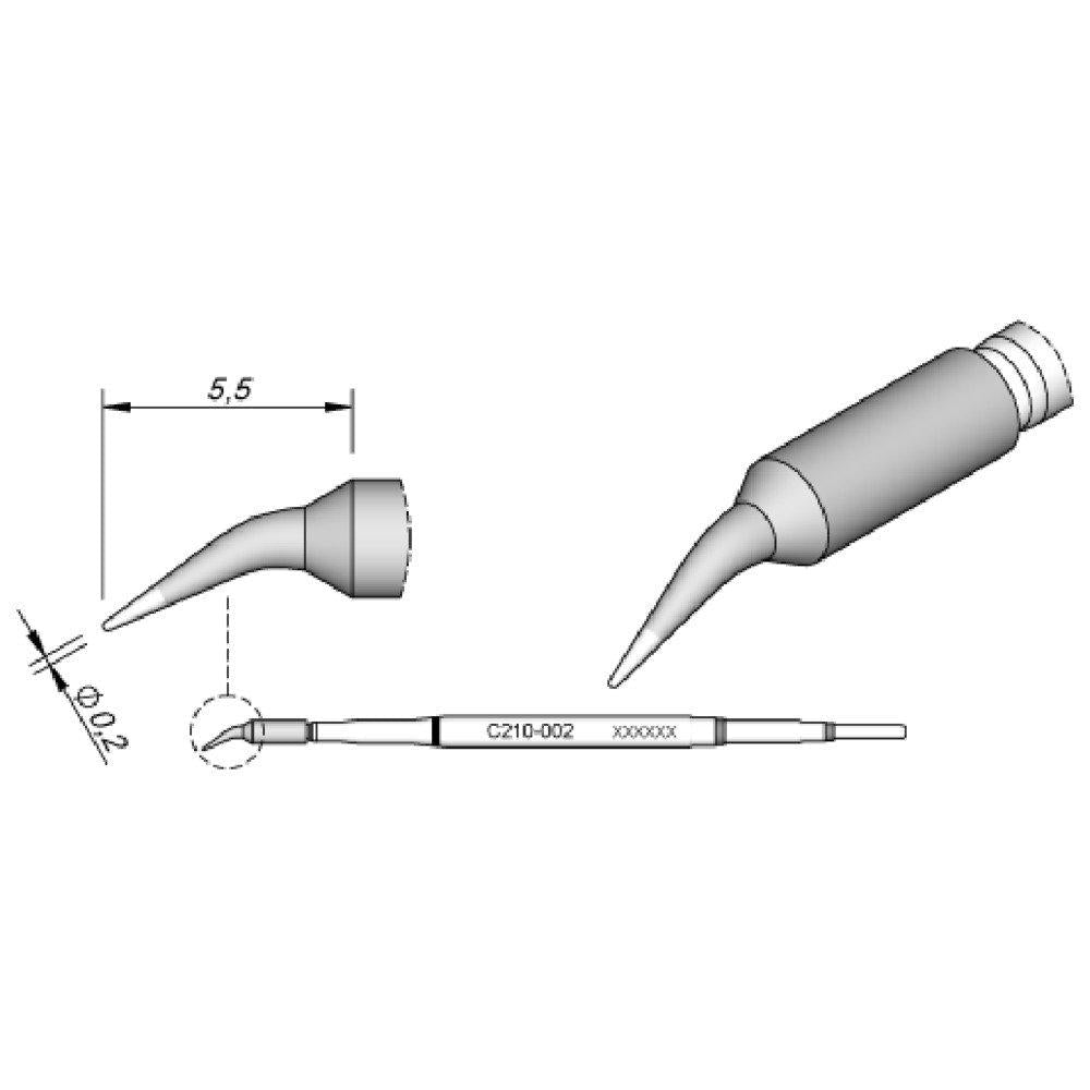 JBC Tools C210-002 Soldering Tip T210 Iron .2 mm Conical - NewNest Australia