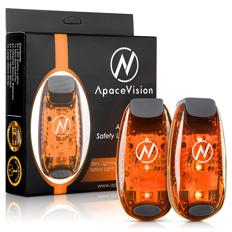 LED Safety Light (2 Pack) + Free Bonuses | Clip On Strobe/Running Lights for Runners, Dogs, Bike, Walking | The Best High Visibility Accessories for Your Reflective Gear, Bicycle etc Orange - NewNest Australia
