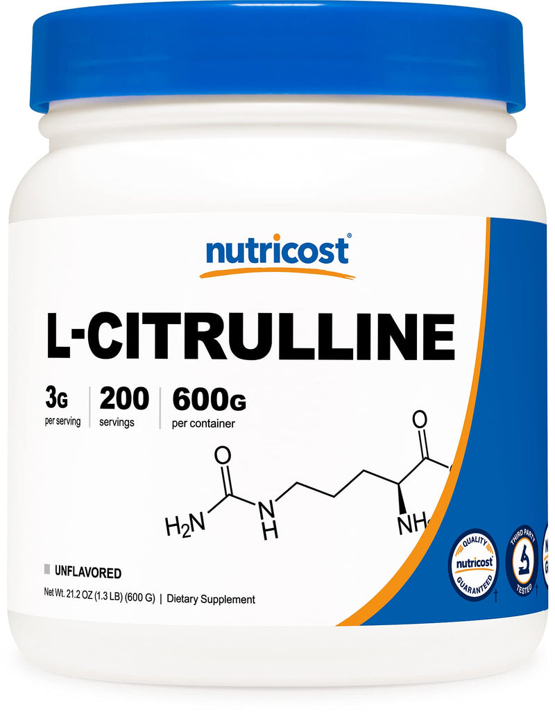Nutricost Pure L-Citrulline (Base) Powder (600 Grams) 1.32 Pound (Pack of 1) - NewNest Australia