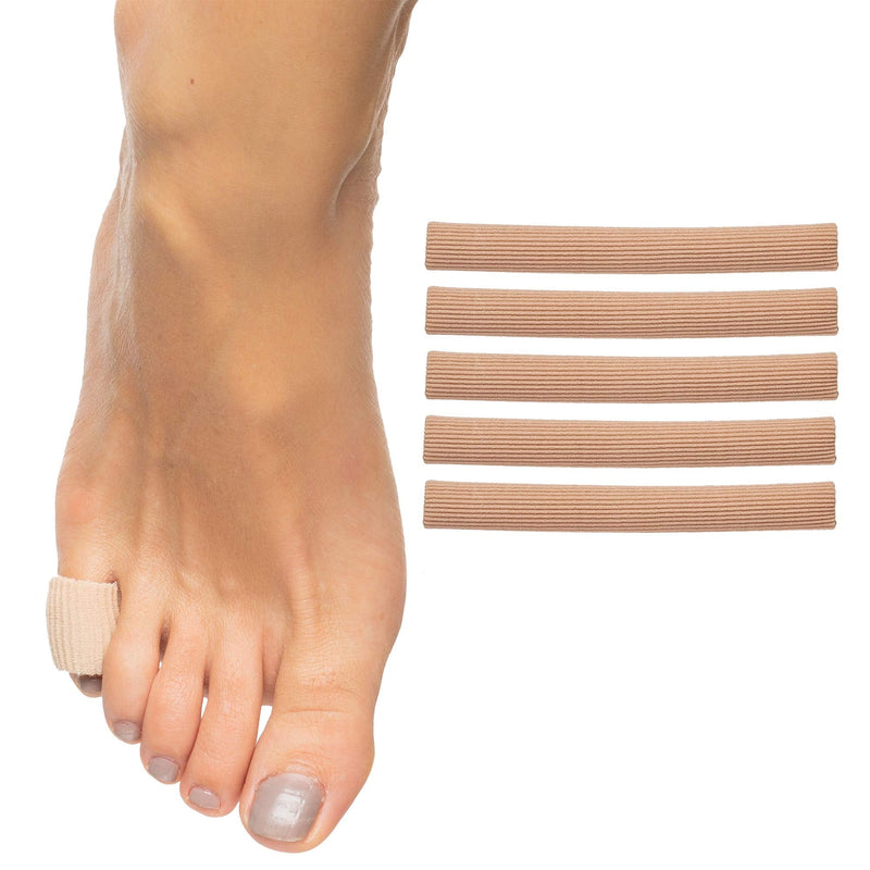 ZenToes Toe Tubes - Fabric Sleeve Protectors with Gel Lining - 5 Tube Sleeve Set - 29" of Gel Lined Tubing, Size Small (1/2 Inch Diameter) Small (Pack of 5) - NewNest Australia