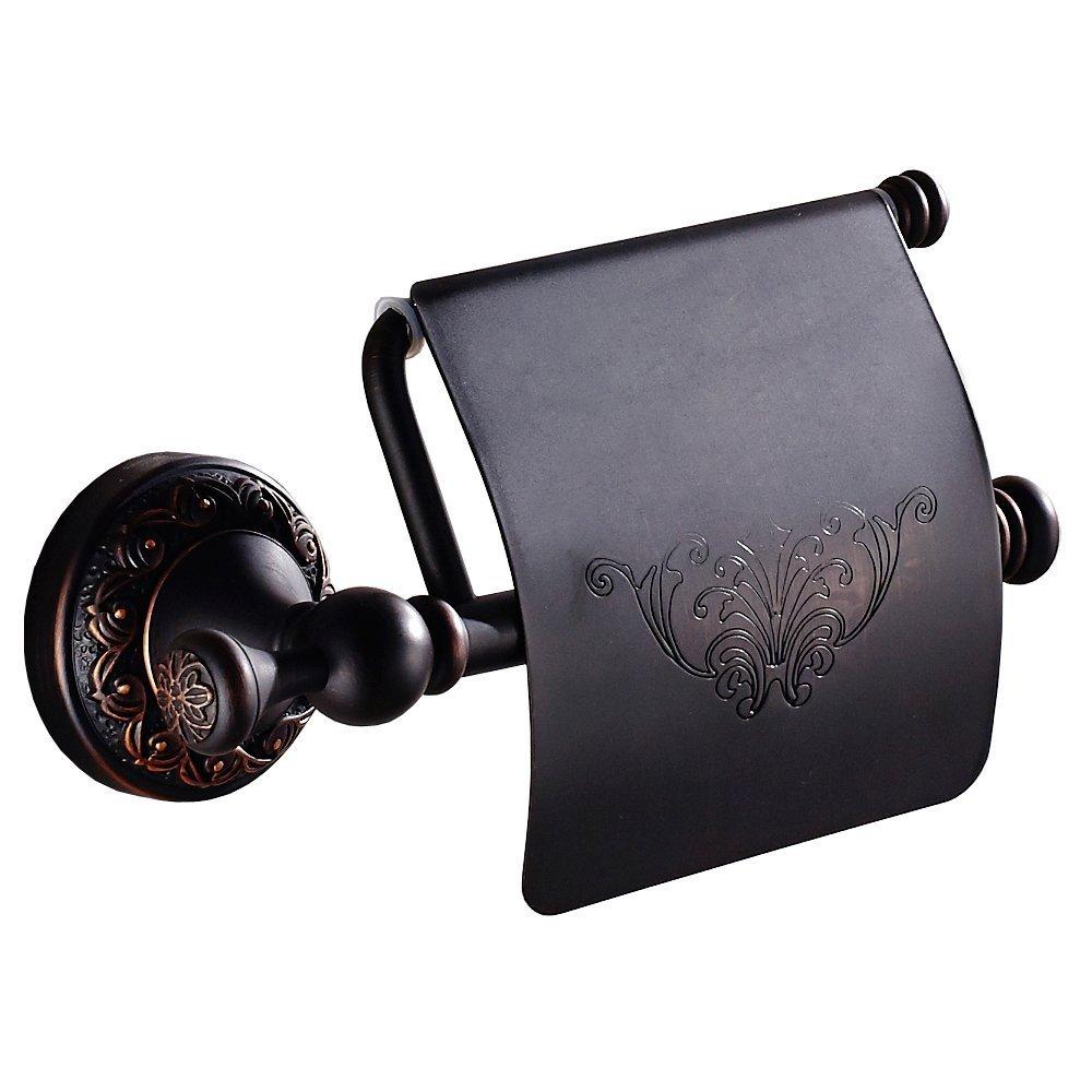 Leyden Brass Toilet Paper Holder, Oil Rubbed Bronze Tissue Roll Holder Storage with Cover for Bathroom - NewNest Australia