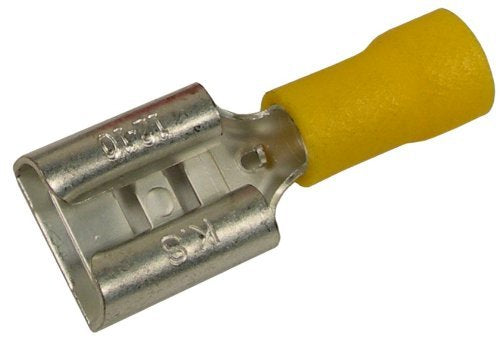 25 Yellow Vinyl Insulated Female Disconnects 12-10 AWG, 0.375 NEMA TAB by A Plus Parts House - NewNest Australia