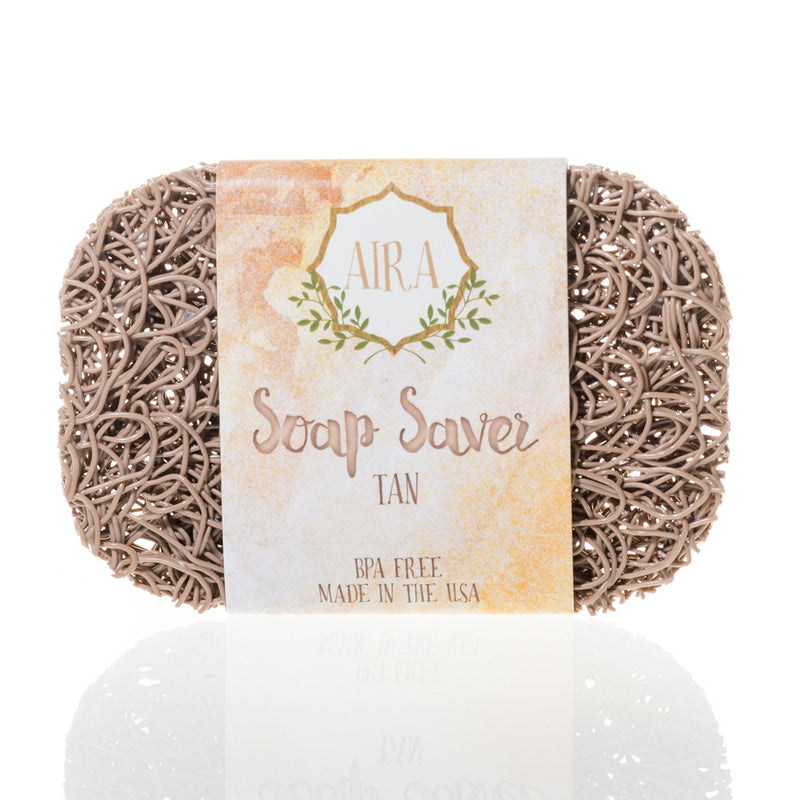 Aira Soap Saver - Soap Dish & Soap Holder Accessory - BPA Free Shower & Bath Soap Holder - Drains Water, Circulates Air, Extends Soap Life - Easy to Clean, Fits All Soap Dish Sets - Tan 1 Pack - NewNest Australia