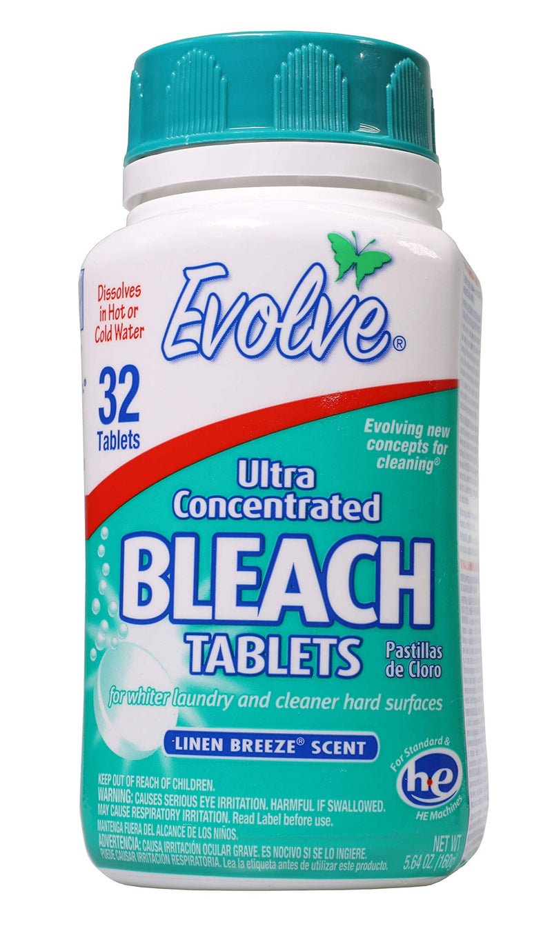 Evolve Concentrated Bleach Tablets, 1- 32ct (Linen Breeze Scent) - NewNest Australia
