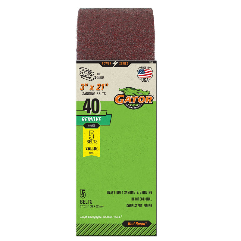 Gator 7019 3" x 21" Red Resin Aluminum Oxide Sanding Belts - NewNest Australia