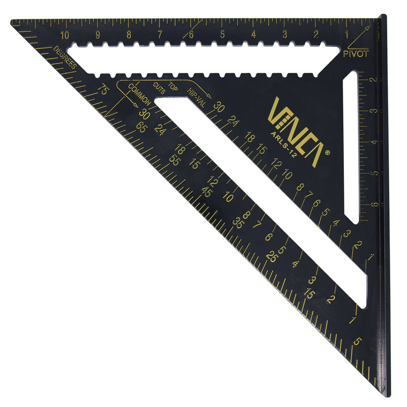 VINCA ARLS-12 Aluminum Rafter Carpenter Triangle Square 12 inch Measuring Layout Tool - NewNest Australia