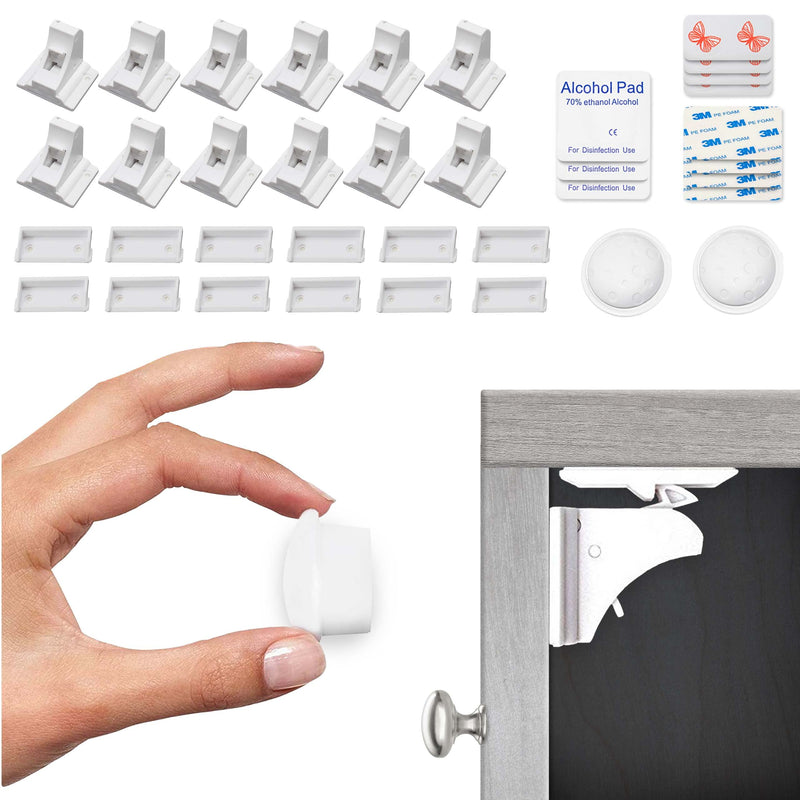 Eco-Baby Child Safety Magnetic Cabinet and Drawer Locks for Proofing Kitchen 12 Pack Child Latches - NewNest Australia