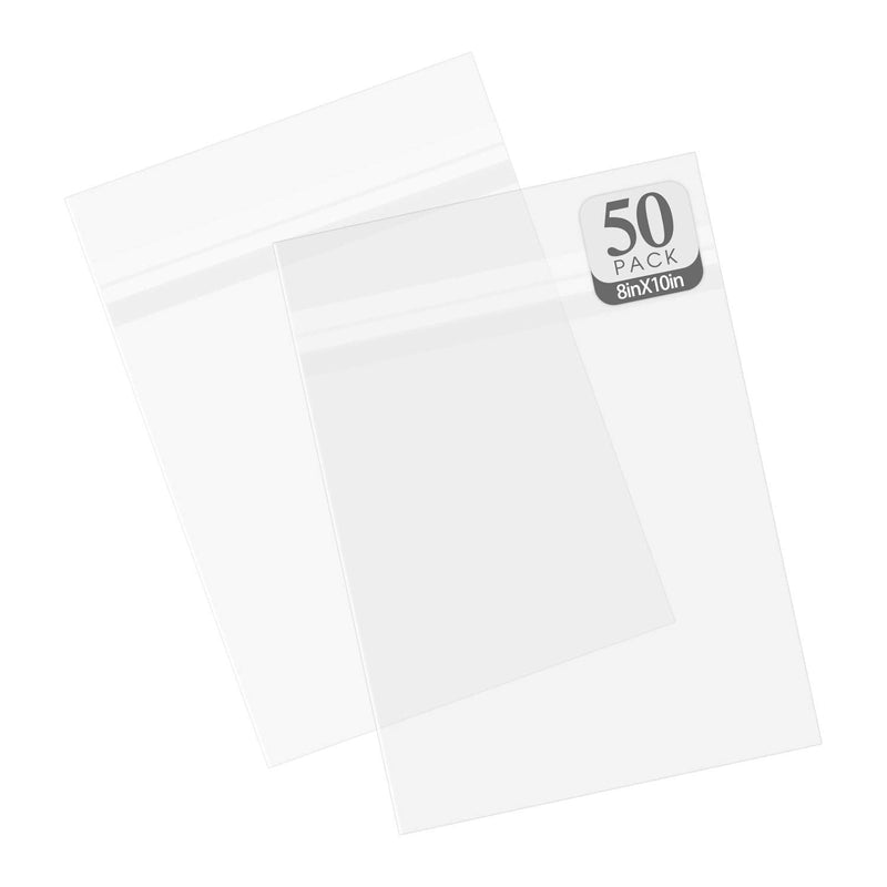 Golden State Art, Pack of 50 Acid-Free Crystal Clear Sleeves Storage Bags for Framing Mats Mattes (8 3/8 x 10 1/8 inches) 8x10 - NewNest Australia
