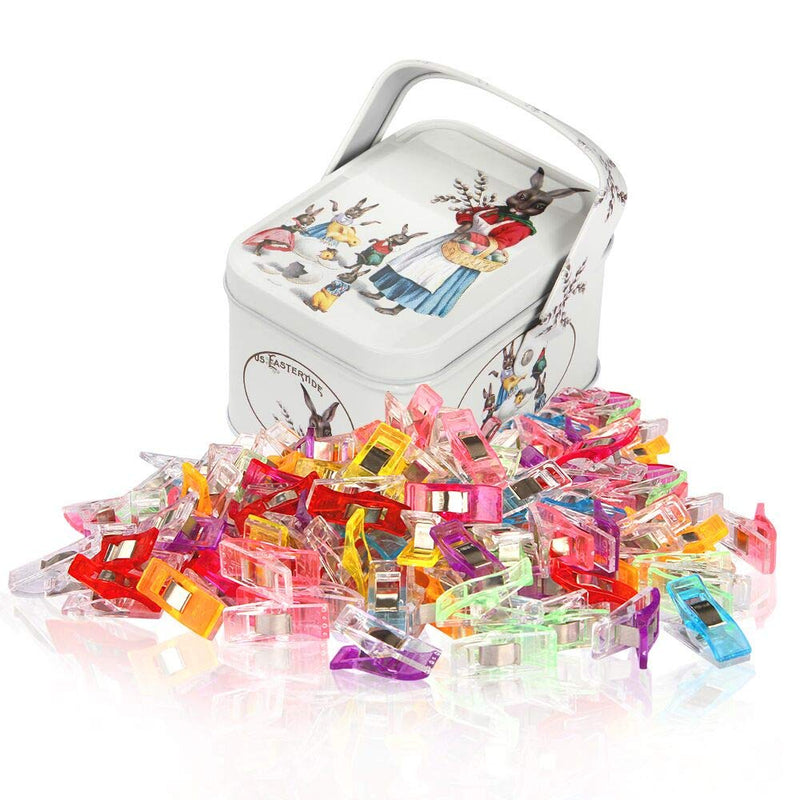 Sewing Clips and Quilting Clips,Fabric,Craft Clips with Tin Box Package,Pack of 100 - NewNest Australia