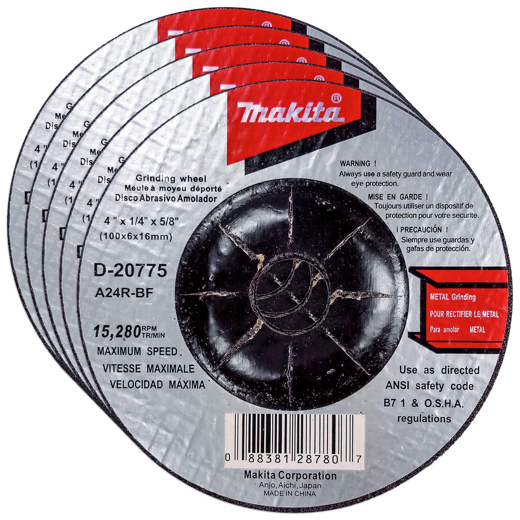 Makita 5 Pack - 4 Inch Grinding Wheel For 4" Grinders - Aggressive Grinding For Metal - 4" x 1/4" x 5/8" 5 Pack | Aggressive Grind - NewNest Australia