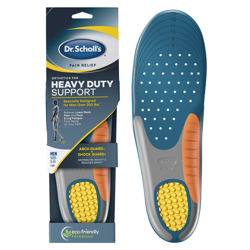 Dr. Scholl's Heavy Duty Support Pain Relief Orthotics, Designed for Men over 200lbs with Technology to Distribute Weight and Absorb Shock with Every Step (for Men's 8-14) - 1 Count (Pack of 1) - NewNest Australia