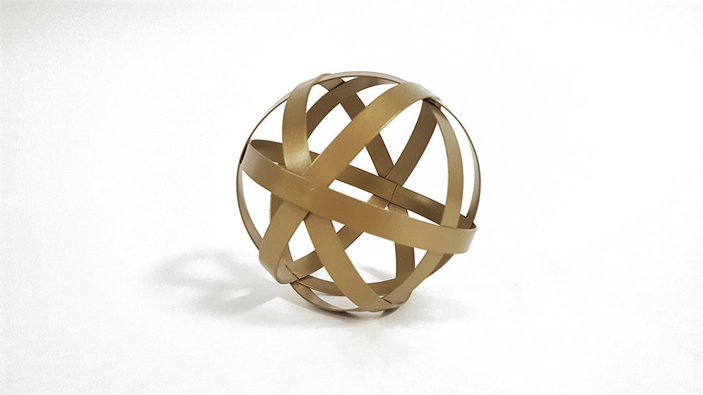 NewNest Australia - Small Gold Metal Band Decorative Sphere 