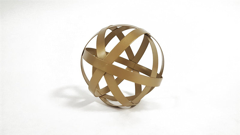 NewNest Australia - Small Gold Metal Band Decorative Sphere 