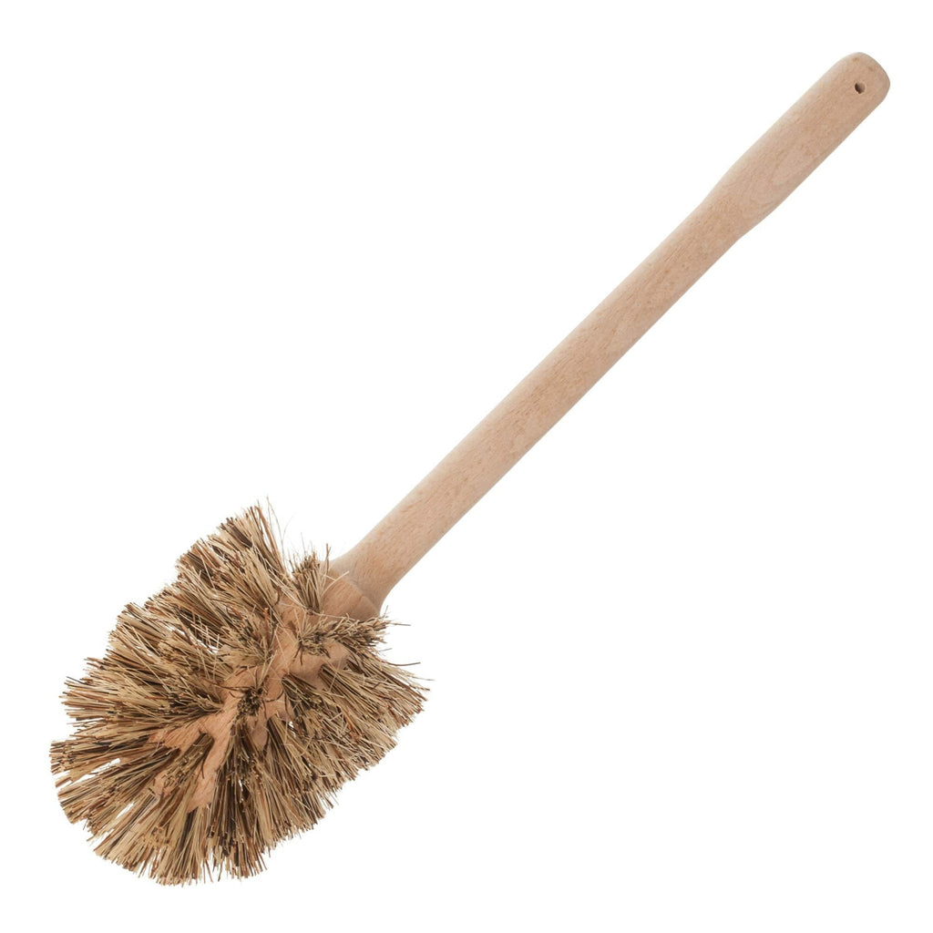 Redecker Union Fiber Toilet Brush with Untreated Beechwood Handle, Durable Natural Stiff Bristles, 15", Made in Germany - NewNest Australia