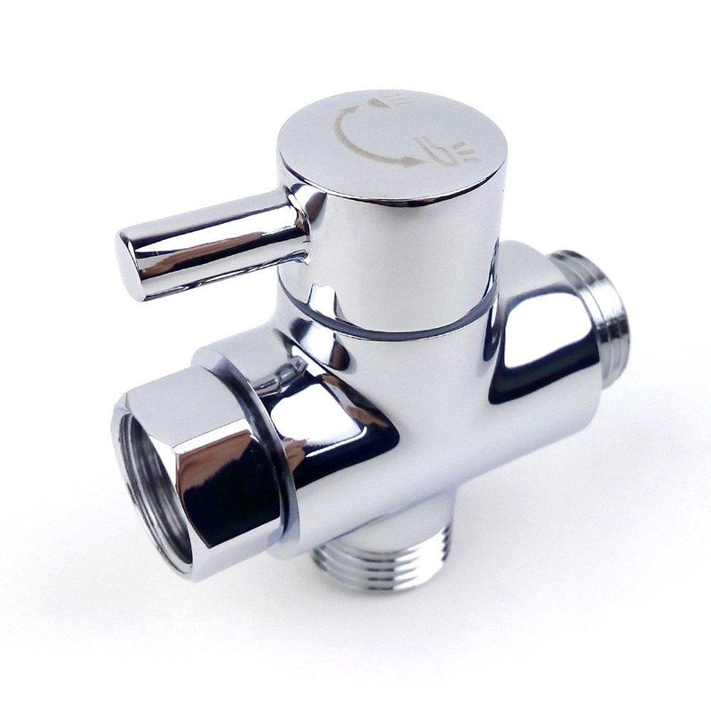 Brass Shower Arm Diverter Valve for Hand Held Showerhead and Fixed Spray Head,G 1/2 3-Way Bathroom Universal Shower System Replacement Part(Polished Chrome) Chrome Plated - NewNest Australia