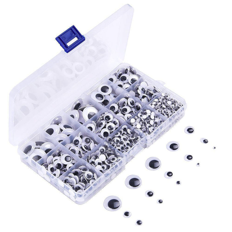 KUUQA 1220 Pieces Self Adhesive Wiggle Googly Eyes (Assorted Sizes) - NewNest Australia
