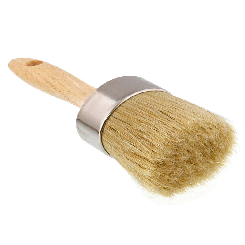 U.S. Art Supply Multi Use 2-1/8" Oval Chalk and Wax Brush for Chairs, Dressers, Cabinets and Other Wood Furniture - 100% Natural Bristles, Lightweight and Rust Resistant - NewNest Australia