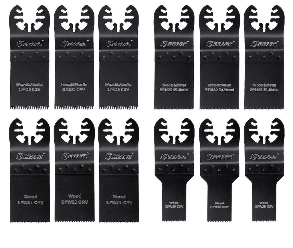 EZARC 12-Piece Oscillating Multitool Blades Set Precision for Wood and Metal, Oscillating Saw Blades Kit Universal for Quick Release Multi Tool 12 PCS - NewNest Australia