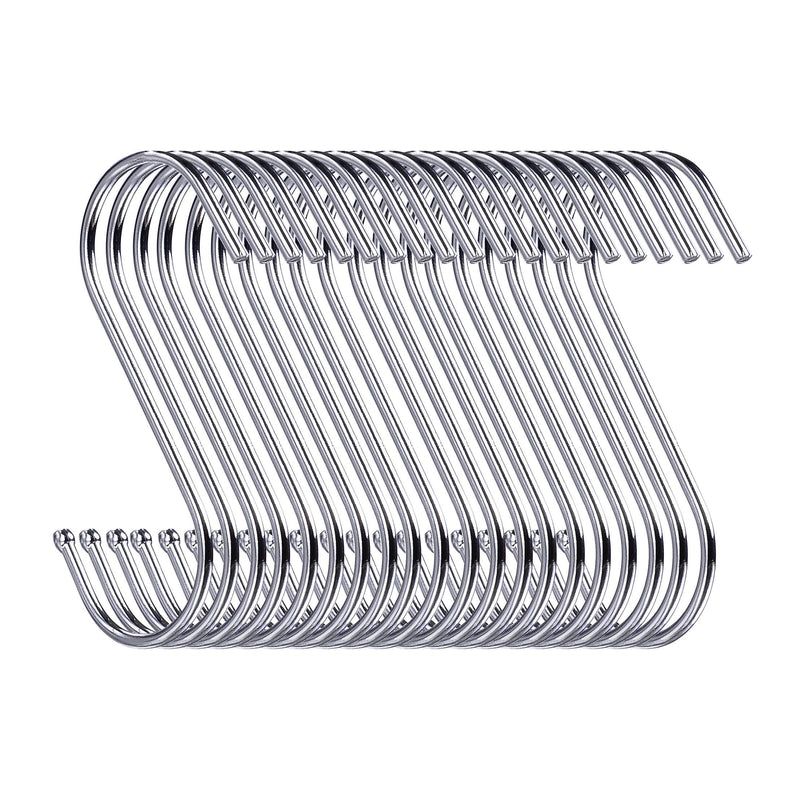 D-buy 30 Pack 3.5 inch S Hooks Heavy Duty S Hooks Plants Hooks S Hooks for hangings Outdoor Hooks Light Hooks Cup Hooks Large Hangers for Kitchen, Bathroom, Bedroom and Office (Silver) Silver - NewNest Australia