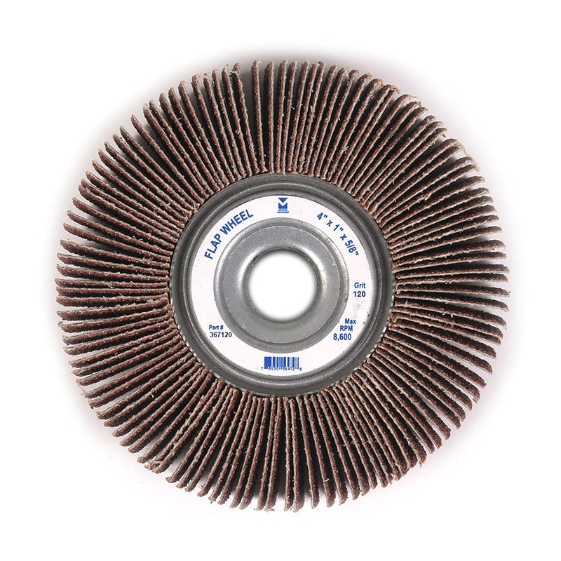 Mercer Industries 367120 Center Hole Flap Wheel, 4" x 1" x 5/8", Grit 120, Each 120-Grit 4" x 1" x 5/8" - NewNest Australia