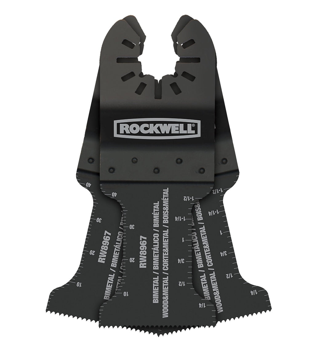 Rockwell RW8967.3 Sonicrafter Oscillating Multitool Extended Life Bimetal Wood & Nail End Cut Blade (3-Pack), 1-3/8" - NewNest Australia