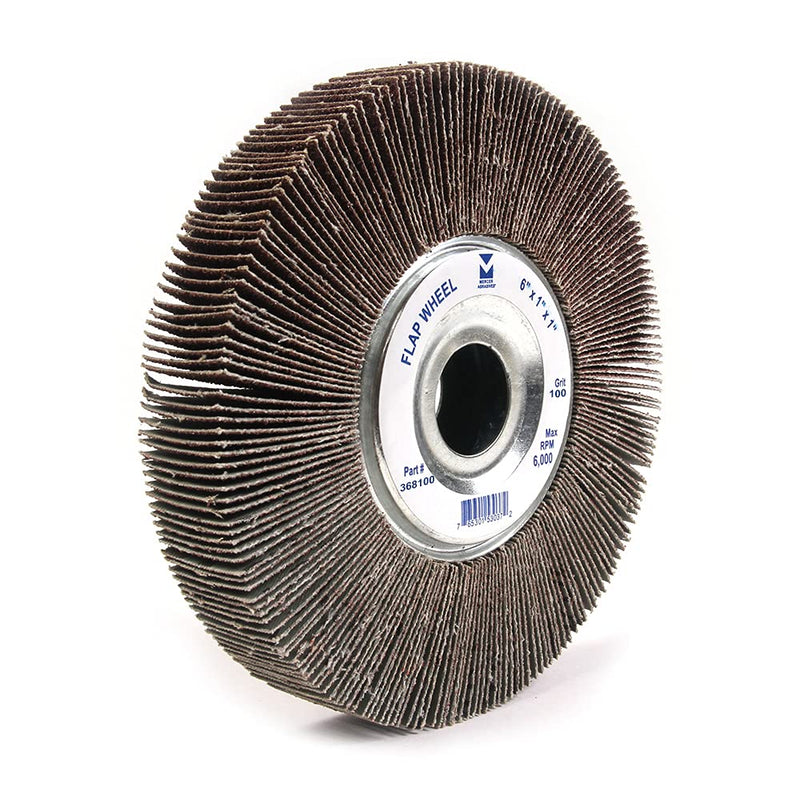 Mercer Industries 368100-6"x1"x1" Center Hole Flap Wheel, Grit 100 100-Grit 6" x 1" x 1" - NewNest Australia