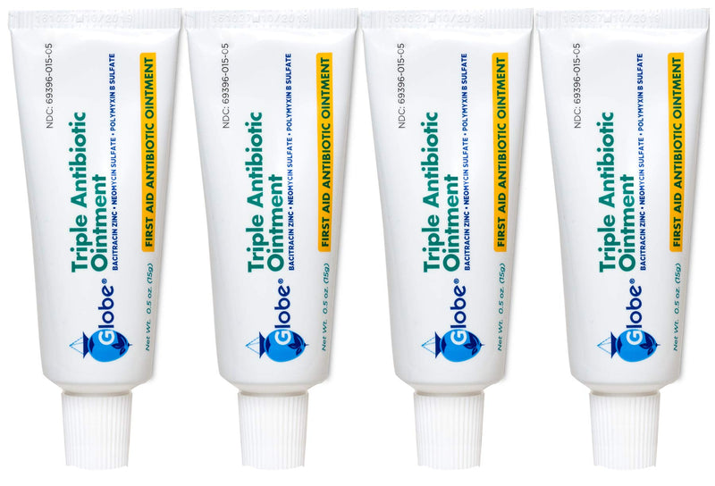 Globe Triple Antibiotic First Aid Ointment, 0.5 oz (4-Pack) | 24-Hour Infection Protection | Wound Care Treatment for Minor Scrapes, Burns and Cuts | 4 Pack - NewNest Australia