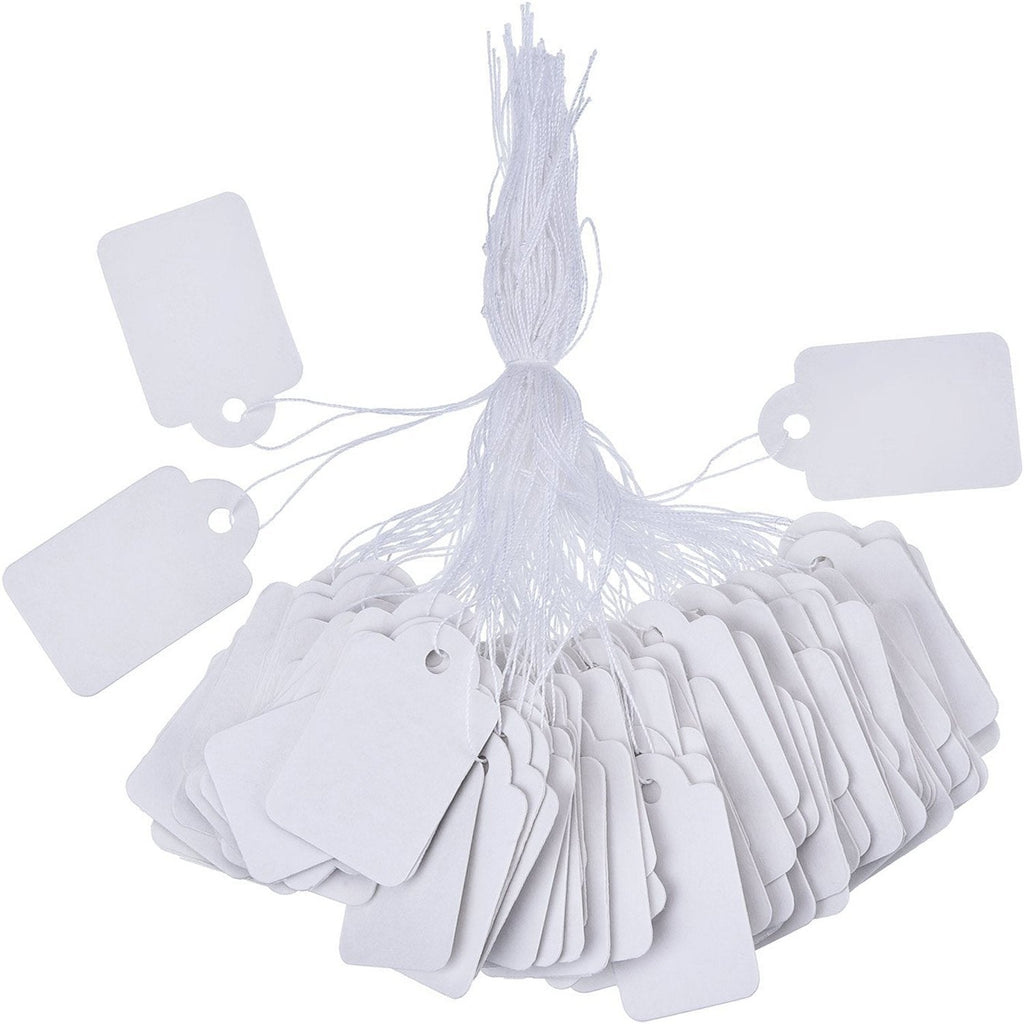 White Marking Tags Price Tags Price Labels Display Tags with Hanging String, 500 Pack (35 x 22 mm) 35 x 22 mm Vintage Style - NewNest Australia