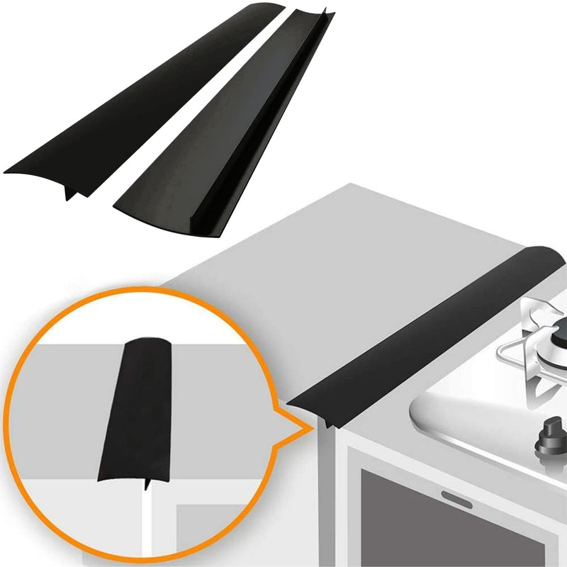 Linda's Essentials Silicone Stove Gap Covers (2 Pack), Heat Resistant Oven Gap Filler Seals Gaps Between Stovetop and Counter, Easy to Clean (21 Inches, Black) 21 Inches - NewNest Australia