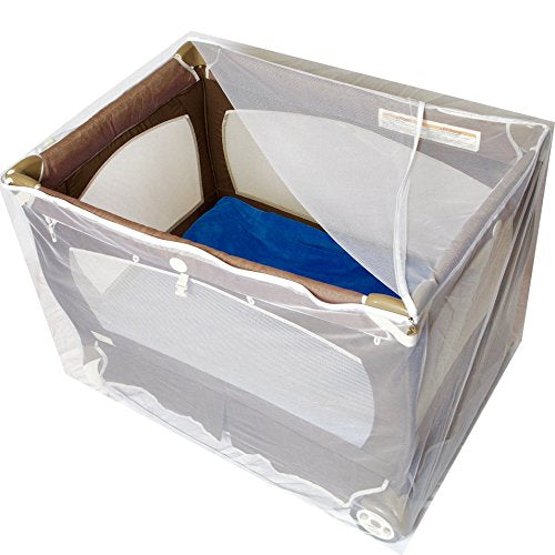 Baby Playpen Mosquito Net with Zippers, Premium Quality by Tedderfield, for Pack ‘n Play Playpens, Strollers, Easy Zip Access to Baby, Drawstring Base, Ideal Portable Bug Netting - NewNest Australia
