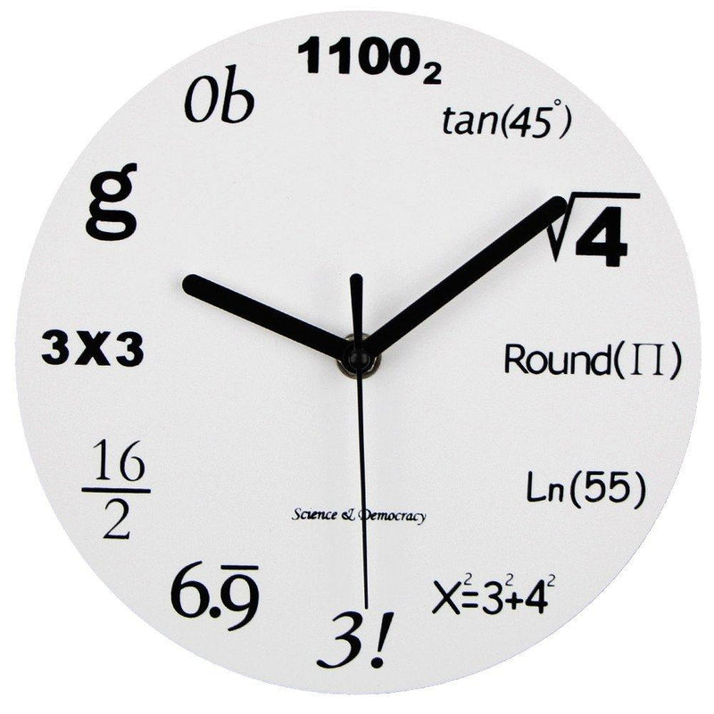 NewNest Australia - Timelike Math Clock, Unique Wall Clock Modern Design Novelty Maths Equation Clock - Each Hour Marked by a Simple Math Equation (12"(30CM)) 12"(30CM) 