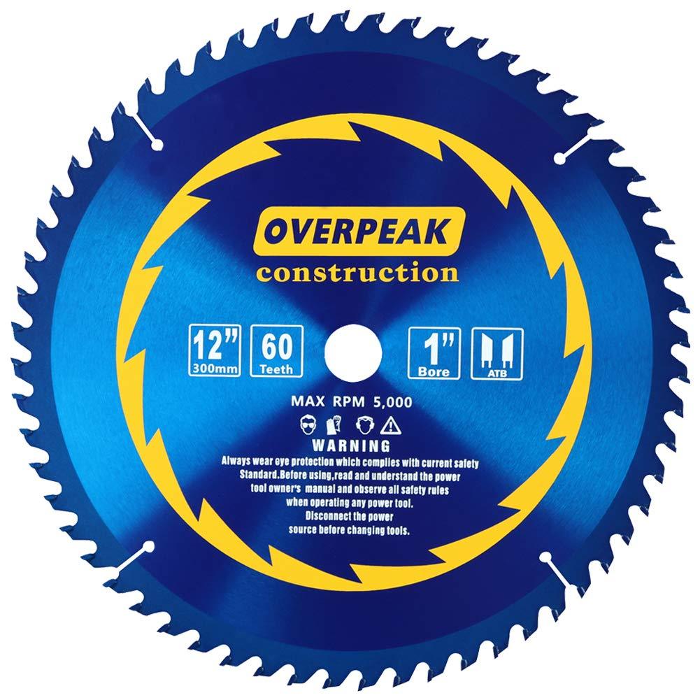 Overpeak 12 Inch Circular Saw Blades, 60 Tooth ATB Thin Kerf Combination Saw Blades with 1-Inch Arbor and PermaShield Coating 12inch-60T - NewNest Australia