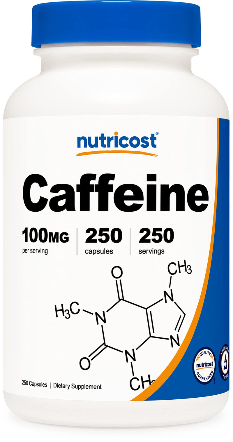 Nutricost Caffeine Pills 100mg Per Serving, 250 Capsules 250 Count (Pack of 1) - NewNest Australia