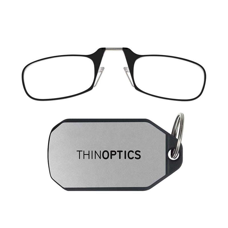 ThinOptics Keychain Case + Rectangular Reading Glasses Black 1 x - NewNest Australia
