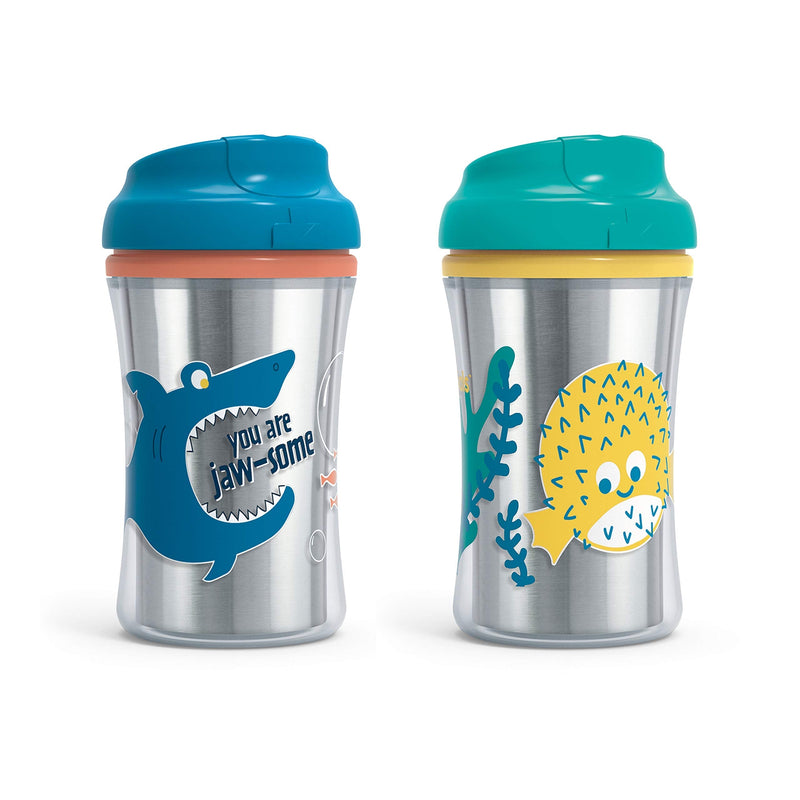 First Essentials by NUK Hard Spout Sippy Cup, 10 oz., 2-Pack, Assorted Colors Clouds & Stars - NewNest Australia