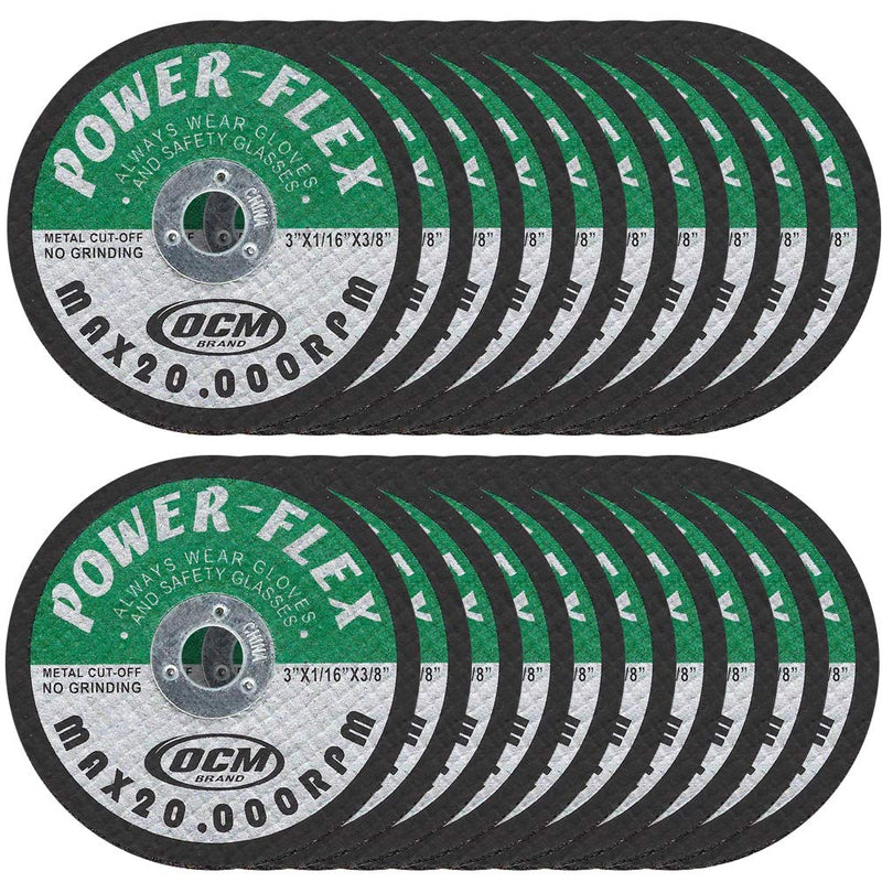 20 Pack - Cut Off Wheels 3 Inch x 1/16 Inch x 3/8 Inch - For Cutting All Steel and Ferrous Metals. - NewNest Australia