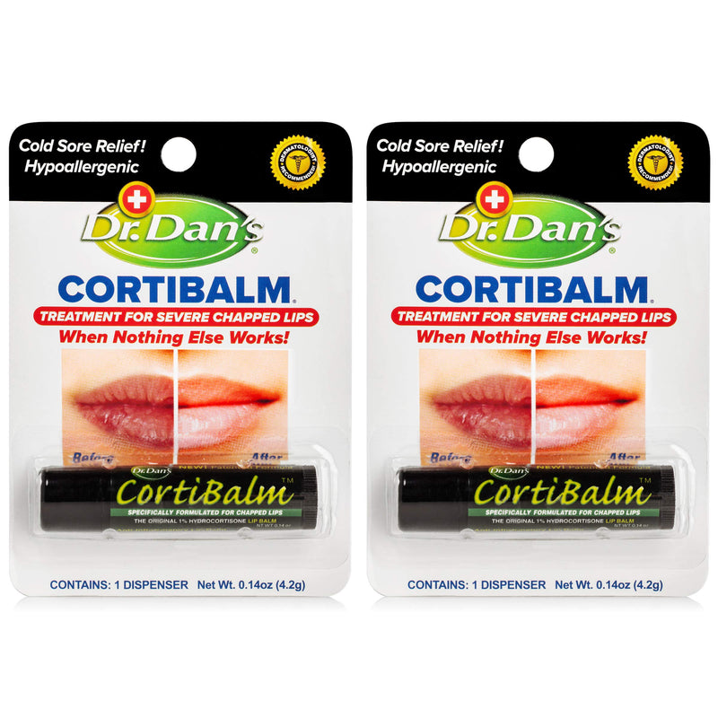 Dr. Dan's Cortibalm-2 Pack- for Dry Cracked Lips - Healing Lip Balm for Severely Chapped Lips - Designed for Men, Women and Children - NewNest Australia