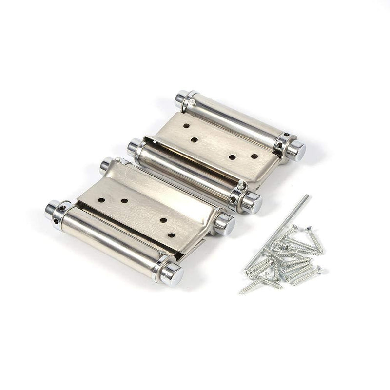 3 Inch Stainless Steel Double Action Spring Door Hinge for Saloon Cafe Door Shop Swing- Silver, 2Pcs - NewNest Australia