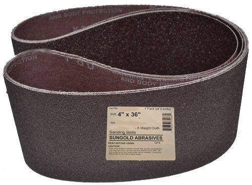 Sungold Abrasives 35081 Silicon Carbide Cloth 80 Grit Sanding Belts (3-Pack), 4" x 36" - NewNest Australia