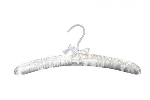 NewNest Australia - NAHANCO 806-1 15" White Satin Padded Hanger with Matching Bow and Hook.Pack of 6 (Pack of 6) 