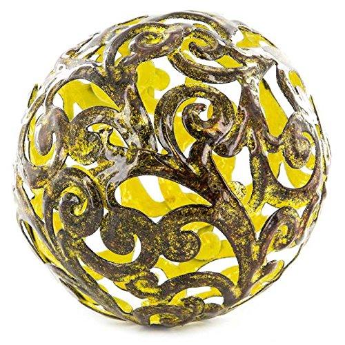 NewNest Australia - Yellow Fancy Metal Decorative Sphere 